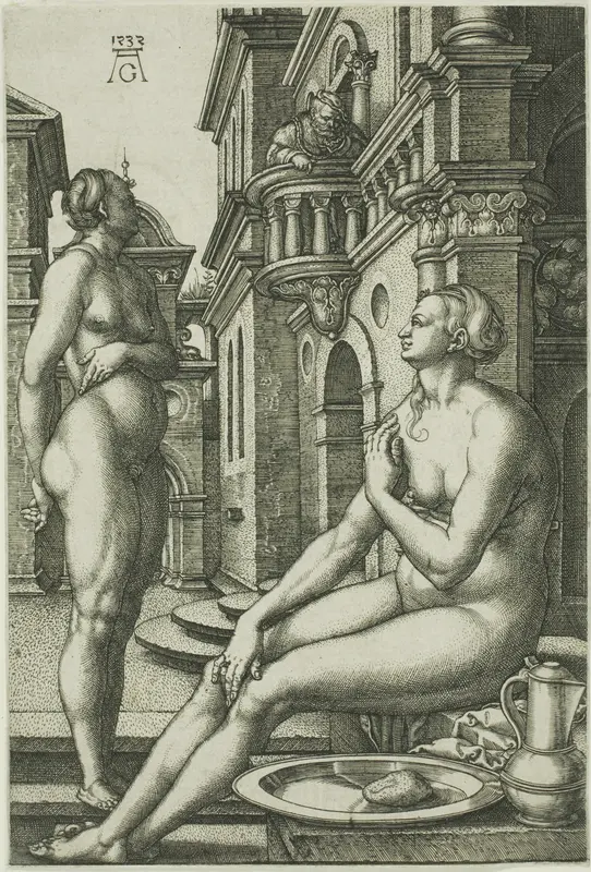 Bathsheba at the Bath Wall Art by Heinrich Aldegrever - High-Resolution Digital Print