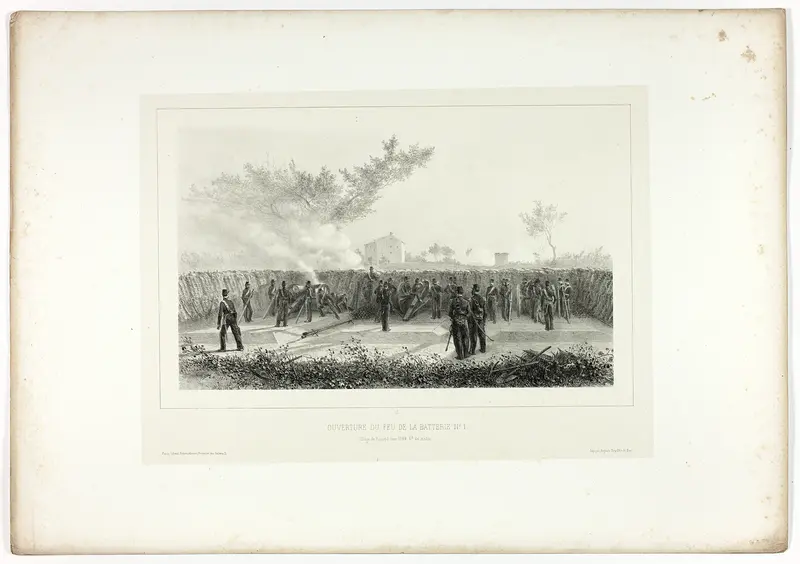 Battery No.1 opens fire, from Souvenirs d’Italie: Expédition de Rome