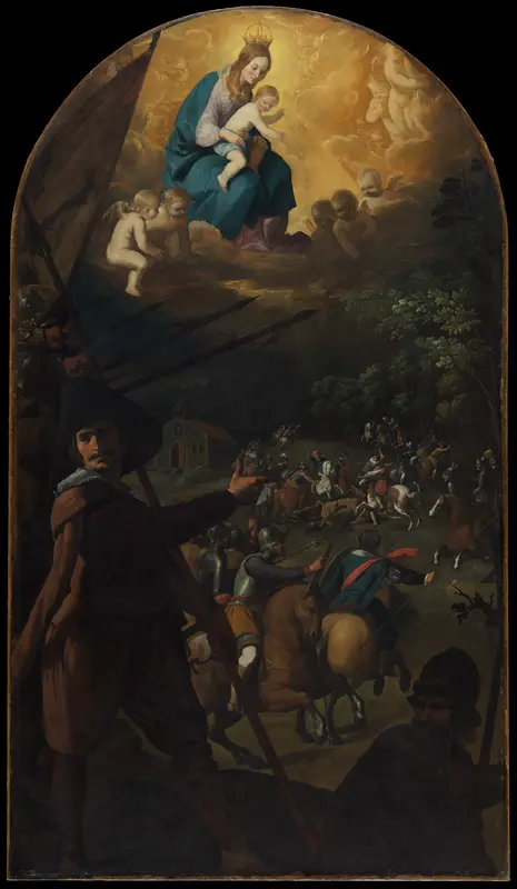 Battle between Christians and Muslims at El Sotillo Wall Art by Francisco de Zurbarán - High-Resolution Digital Print
