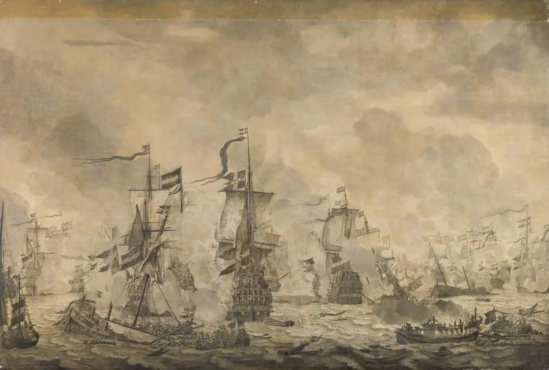 Battle between the Dutch and Swedish Fleets, in the Sound, 8 November 1658 Wall Art by Willem van de Velde (I) - High-Resolution Digital Print