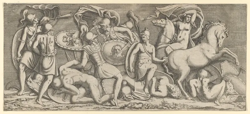 Battle of Amazons Wall Art by Léon Davent - High-Resolution Digital Print