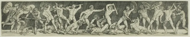 Battle of Eighteen Nude Men Wall Art by Barthel Beham - High-Resolution Digital Print