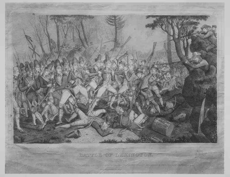 Battle of Lexington, April 19, 1775 Wall Art by John Baker - High-Resolution Digital Print