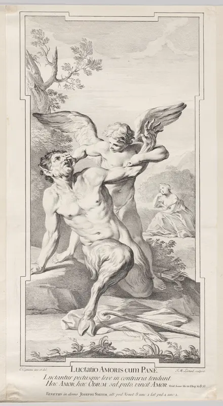 Battle of Love and Pan Wall Art by Jean Michel Liotard - High-Resolution Digital Print
