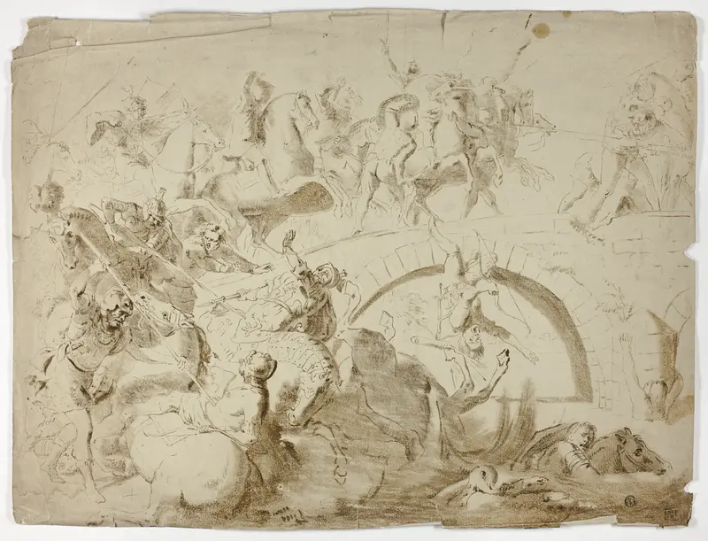 Battle of Ponte Molle Wall Art by Style of Leonard Bramer - High-Resolution Digital Print