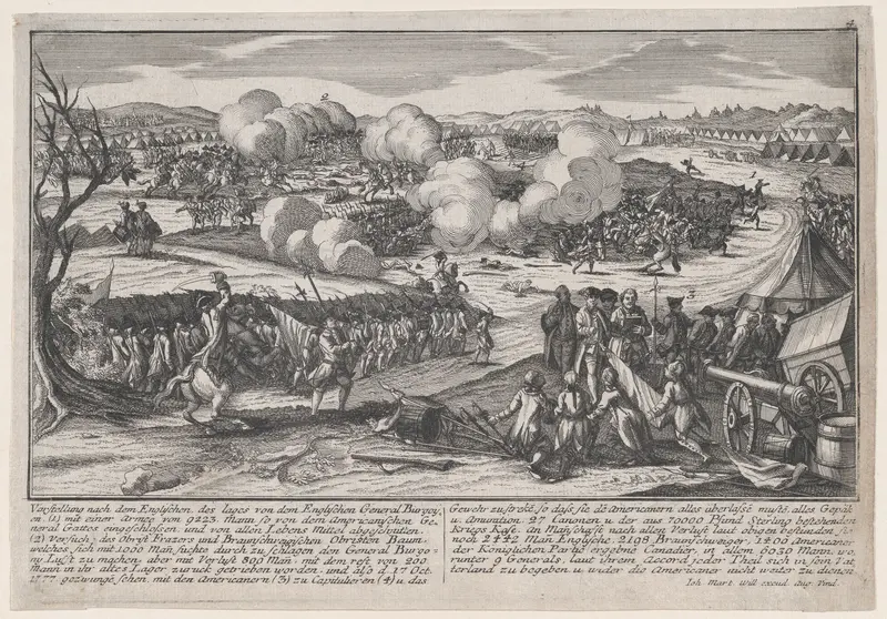 Battle of Saratoga, September 19, 1777 Wall Art by Johann Martin Will - High-Resolution Digital Print