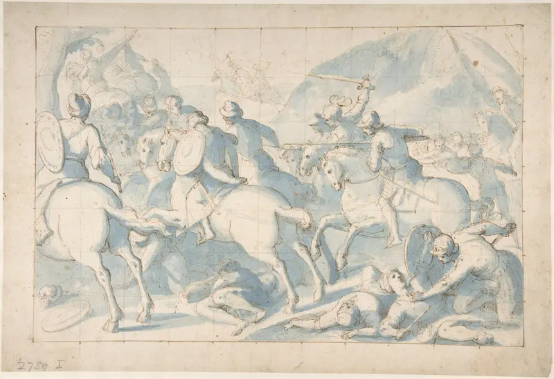 Battle Scene Wall Art by Belisario Corenzio - High-Resolution Digital Print