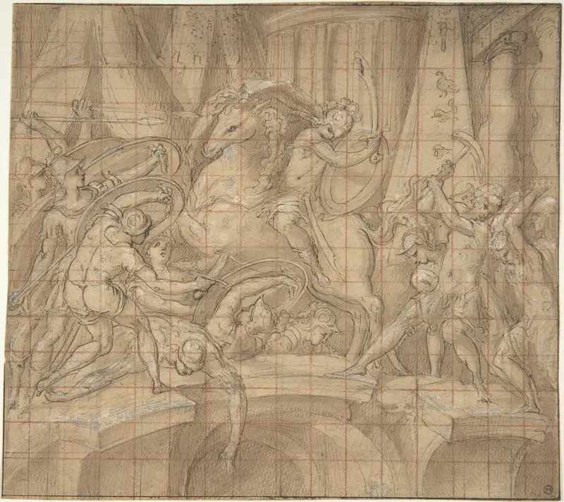 Battle Scene Wall Art by Anonymous, Italian, 16th century - High-Resolution Digital Print