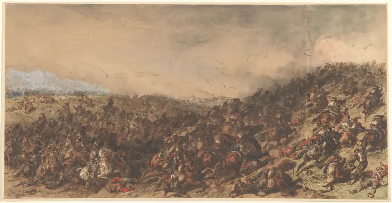 Battle Scene (Waterloo) Wall Art by Hippolyte Bellangé - High-Resolution Digital Print