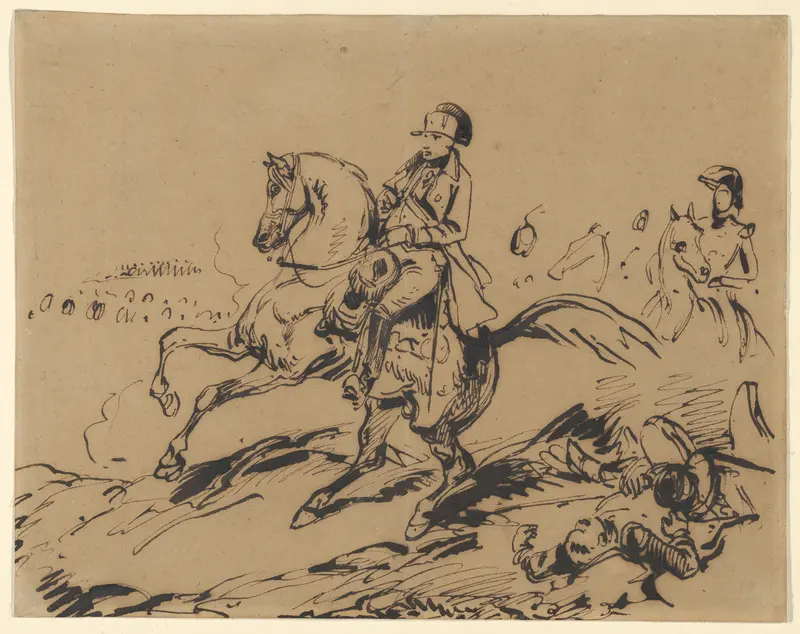 Battlefield with Soldier on Horseback (Napoleon?) Wall Art by baron Antoine Jean Gros - High-Resolution Digital Print
