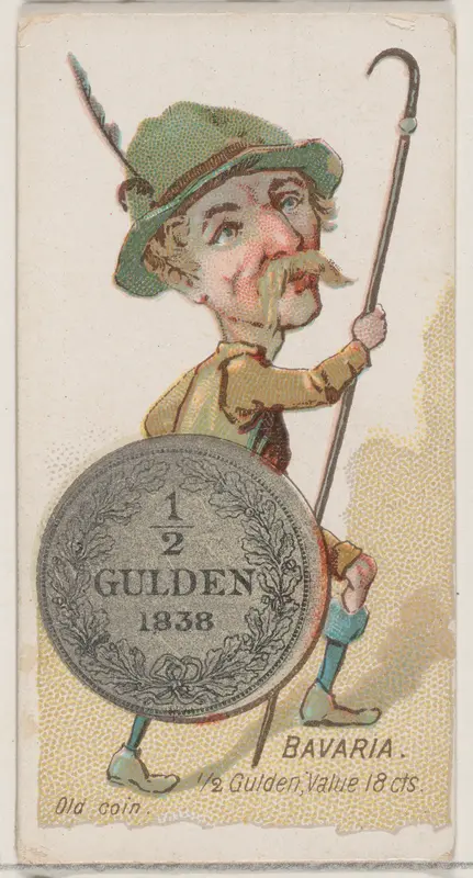 Bavaria, 1/2 Gulden, from the series Coins of All Nations (N72, variation 1) for Duke brand cigarettes Wall Art by W. Duke, Sons & Co. - High-Resolution Digital Print