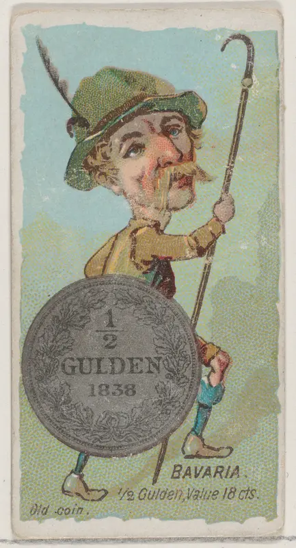 Bavaria, 1/2 Gulden, from the series Coins of All Nations (N72, variation 2) for Duke brand cigarettes Wall Art by W. Duke, Sons & Co. - High-Resolution Digital Print