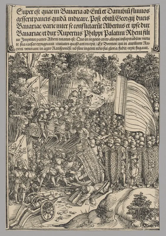 Bavarian War, plate 18 from Historical Scenes from the Life of Emperor Maximilian I from the Triumphal Arch Wall Art by Wolf Traut - High-Resolution Digital Print