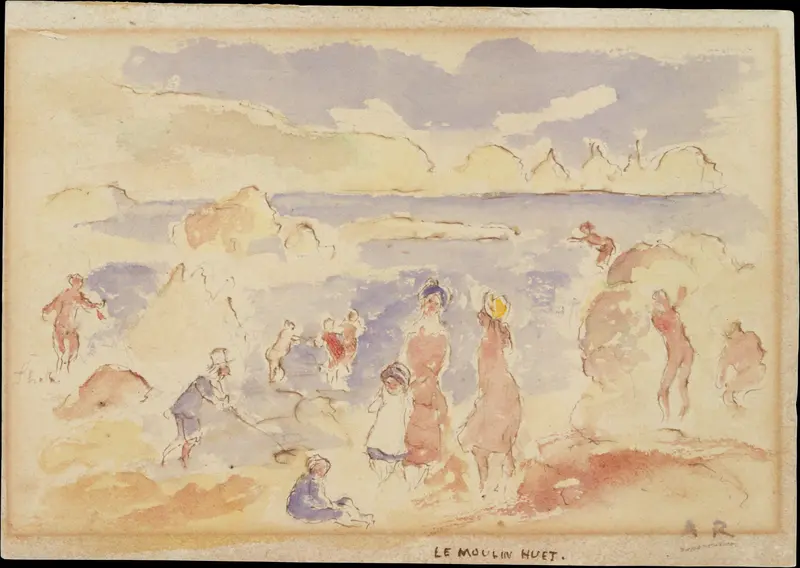 Beach Scene Wall Art by Auguste Renoir - High-Resolution Digital Print