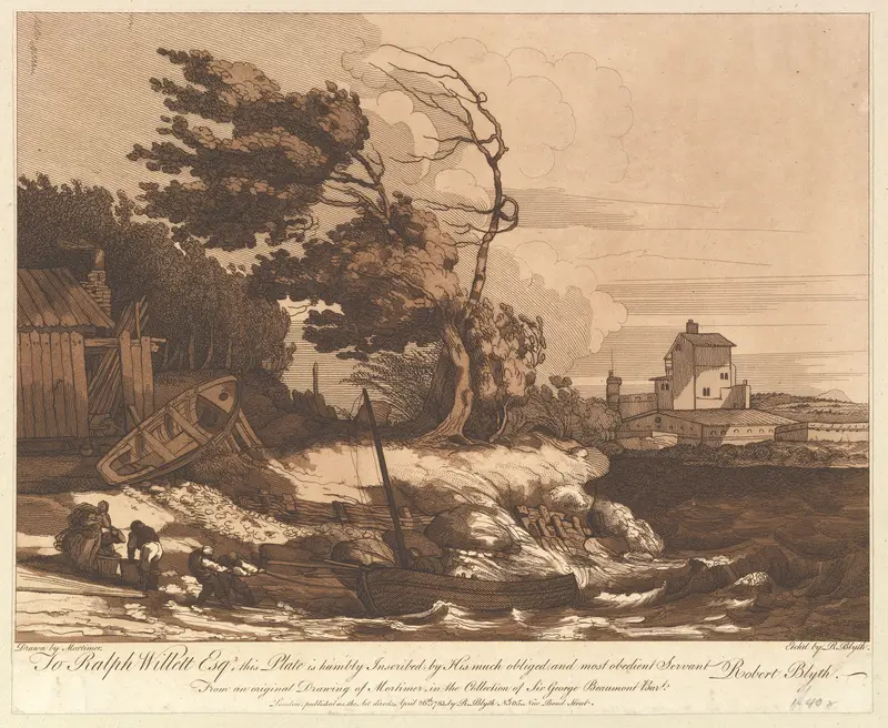 Beaching a Fishing Boat in a Gale Wall Art by Robert Blyth - High-Resolution Digital Print