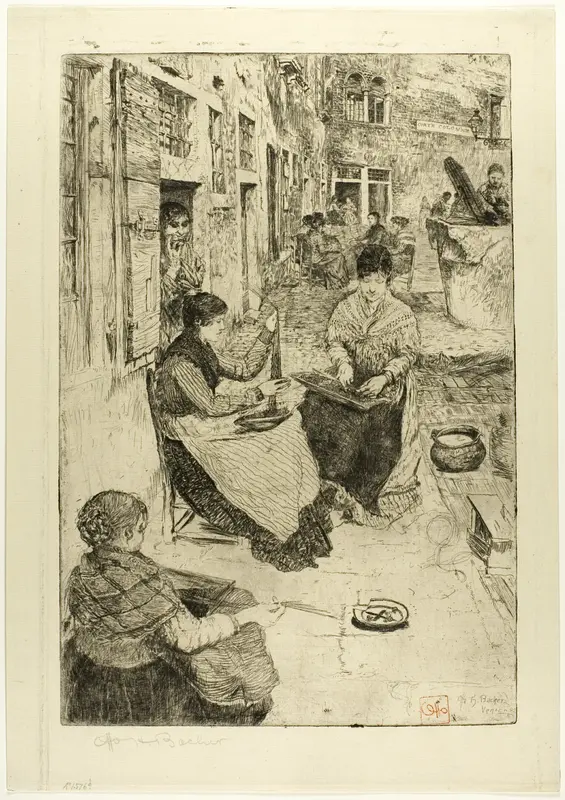Bead Stringers Wall Art by Otto Henry Bacher - High-Resolution Digital Print
