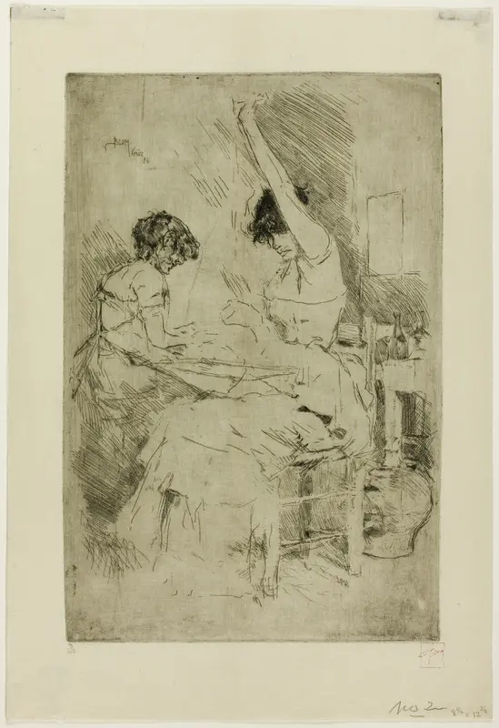 Bead Stringers, Venice Wall Art by Robert Frederick Blum - High-Resolution Digital Print