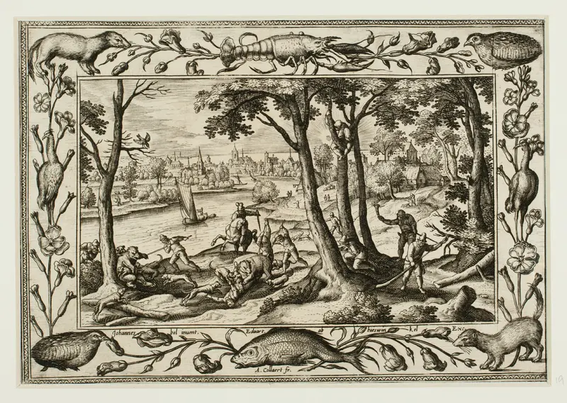 Bear Hunt, from Landscapes with Old and New Testament Scenes and Hunting Scenes