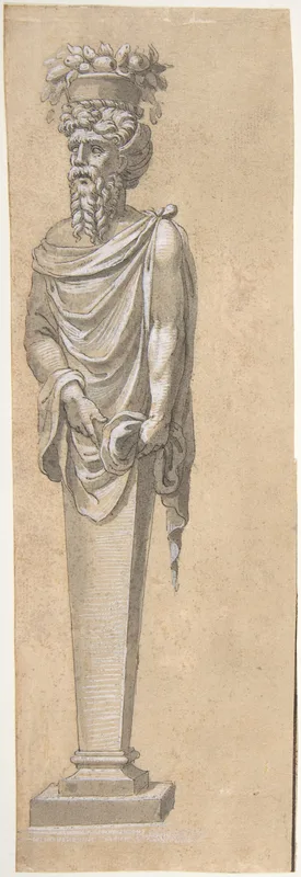 Bearded Male Term Looking Left Wall Art by Anonymous, French, 16th century - High-Resolution Digital Print