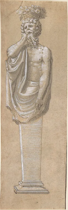 Bearded Male Term with a Raised Left Arm Wall Art by Anonymous, French, 16th century - High-Resolution Digital Print