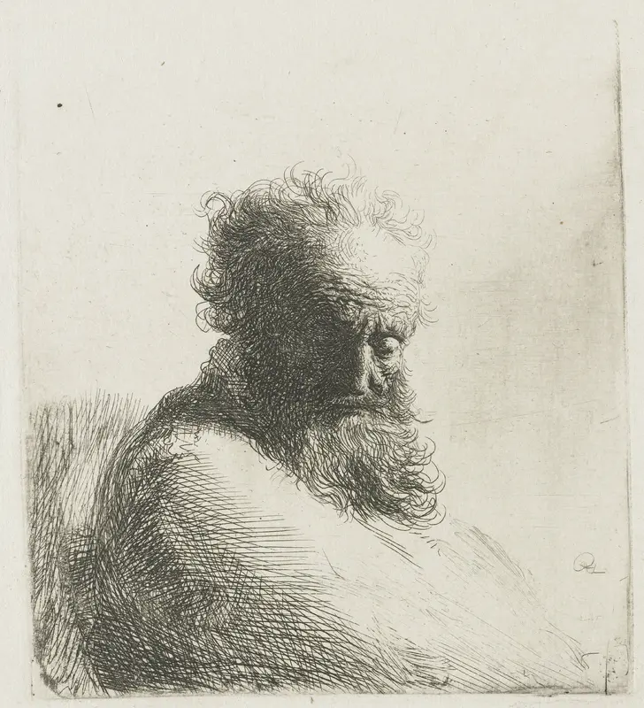 Bearded Old Man, Looking down Wall Art by Unknown - High-Resolution Digital Print