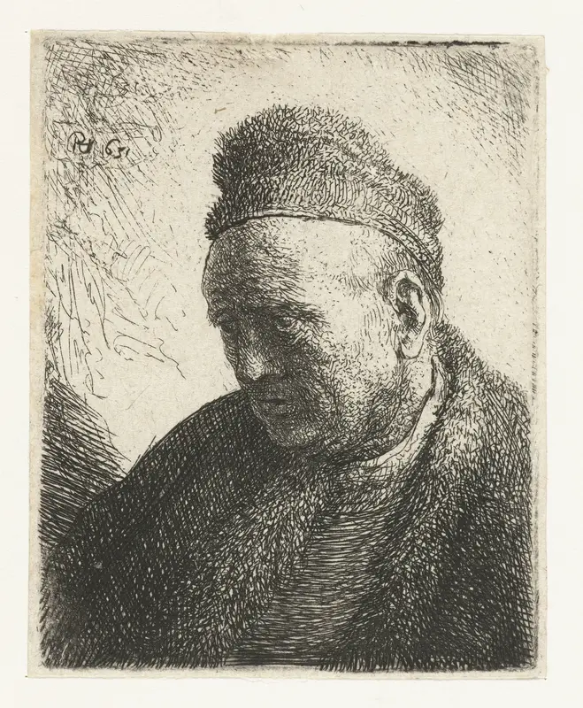 Beardless man in a fur cloak and cap: bust Wall Art by Unknown - High-Resolution Digital Print