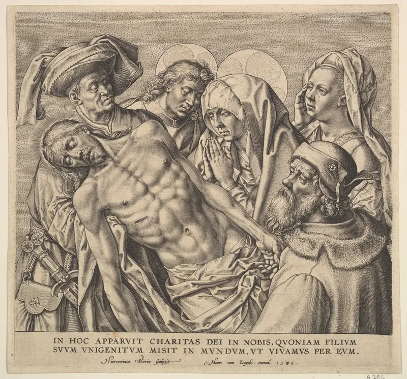 Bearing the Body of Christ Wall Art by Hieronymus (Jerome) Wierix - High-Resolution Digital Print
