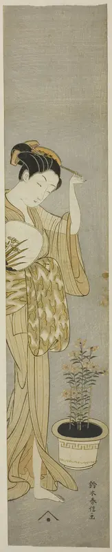 Beauty Adjusting her Hairpin