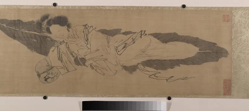 Beauty Sleeping on a Banana Leaf Wall Art by Tang Yin - High-Resolution Digital Print