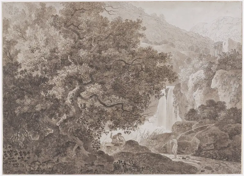 Bebost berglandschap (Tivoli) Wall Art by Johann Conrad Steiner - High-Resolution Digital Print