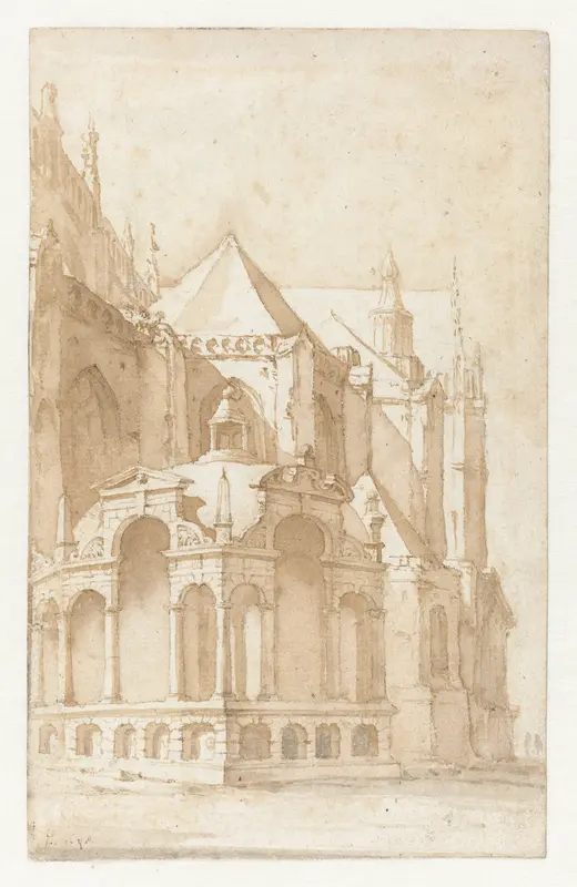 Beckeneelhuisje aan de Nieuwe Kerk te Amsterdam Wall Art by Jan de Bisschop - High-Resolution Digital Print