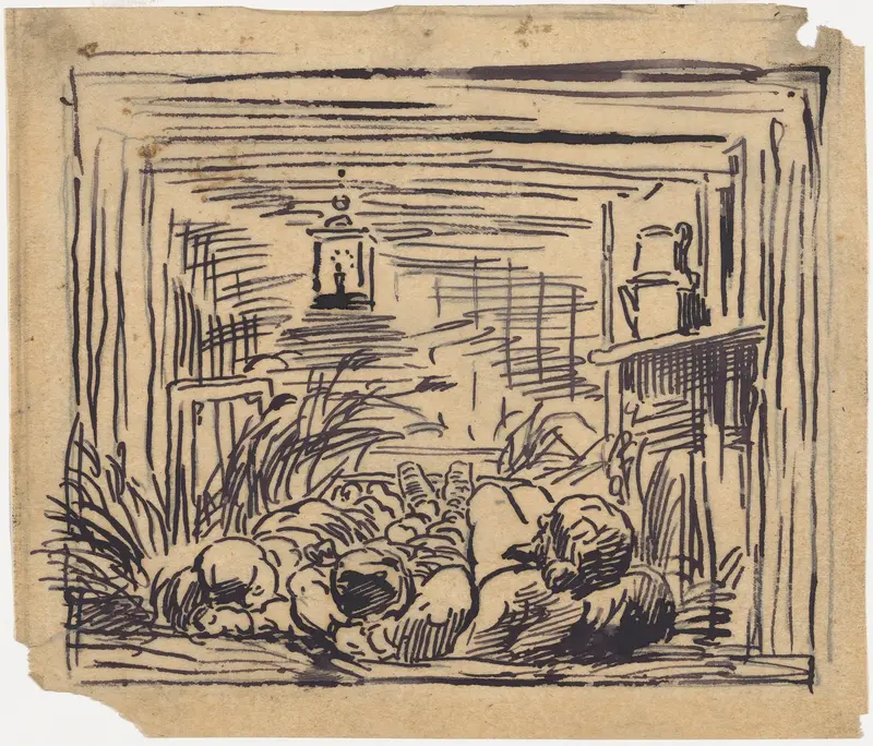 Bedding Down Aboard the Botin or Night on the Boat Wall Art by Charles-François Daubigny - High-Resolution Digital Print