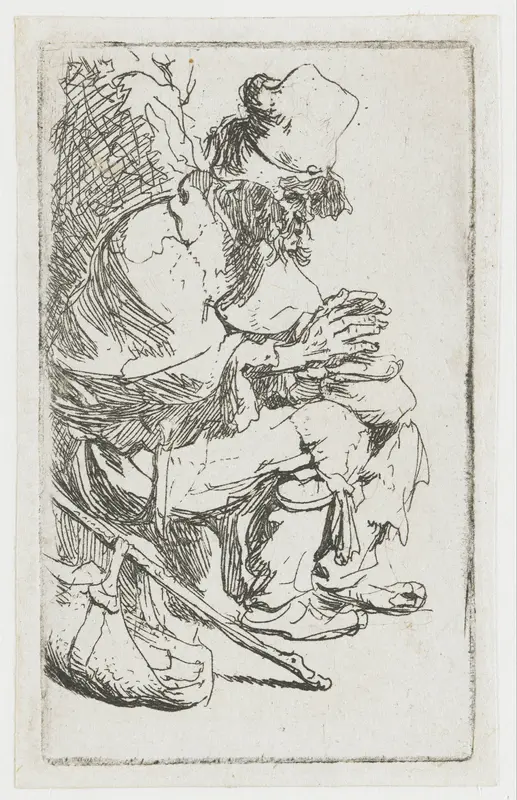 Bedelaar die zijn handen warmt Wall Art by Rembrandt van Rijn - High-Resolution Digital Print