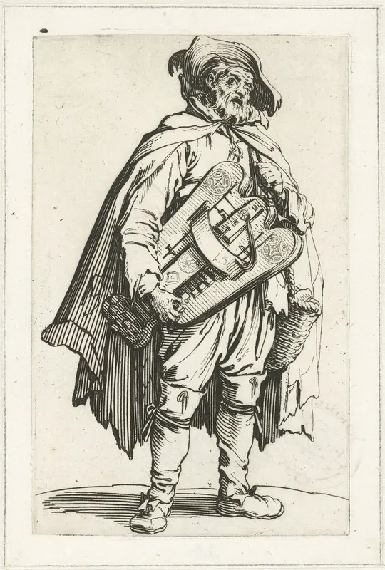 Bedelaar met een draailier Wall Art by Jacques Callot - High-Resolution Digital Print