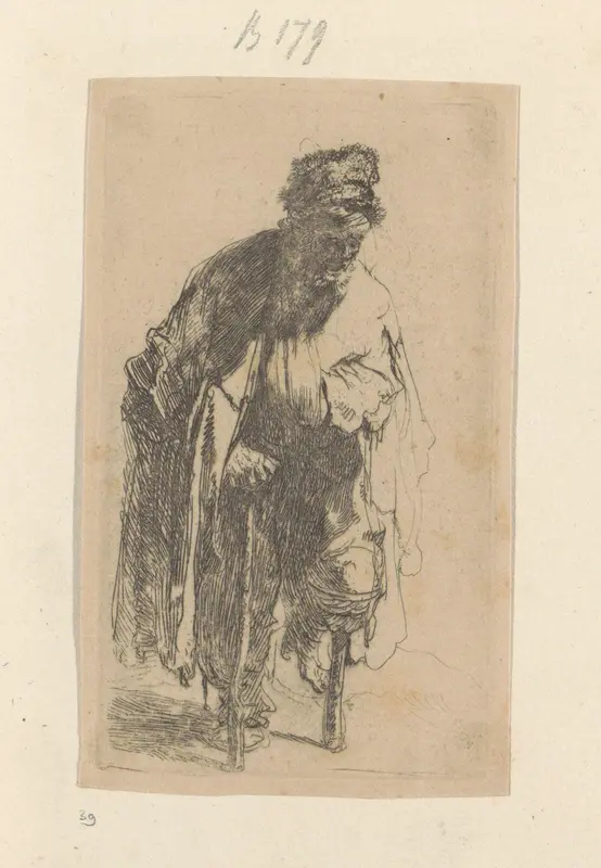 Bedelaar met een houten been Wall Art by Henry Louis Basan - High-Resolution Digital Print