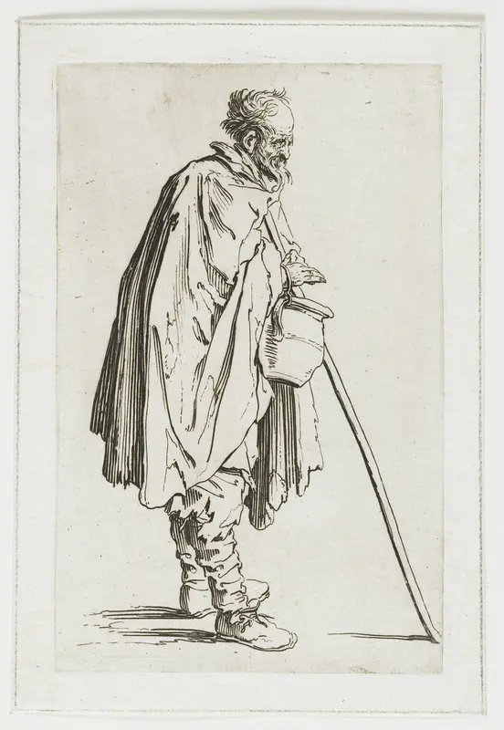Bedelaar met een kruik en een stok Wall Art by Jacques Callot - High-Resolution Digital Print