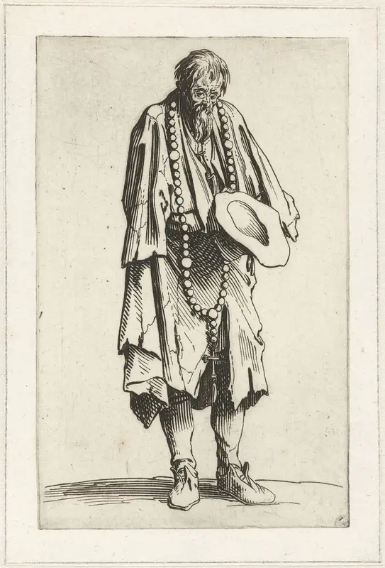Bedelaar met een rozenkrans Wall Art by Jacques Callot - High-Resolution Digital Print