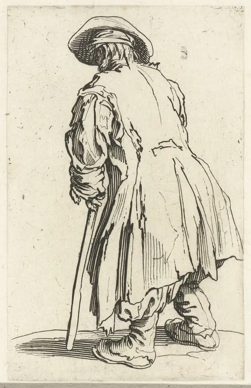 Bedelaar met een stok, op de rug gezien Wall Art by Jacques Callot - High-Resolution Digital Print