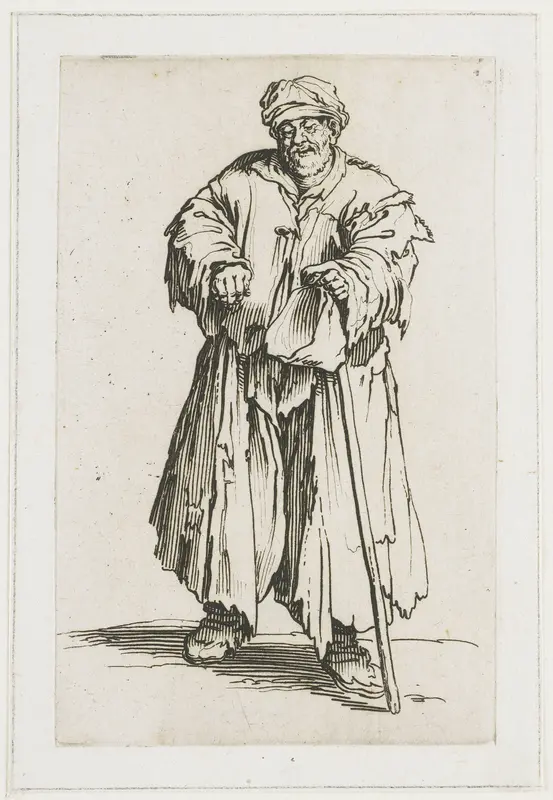 Bedelaar met een zak en een stok Wall Art by Jacques Callot - High-Resolution Digital Print