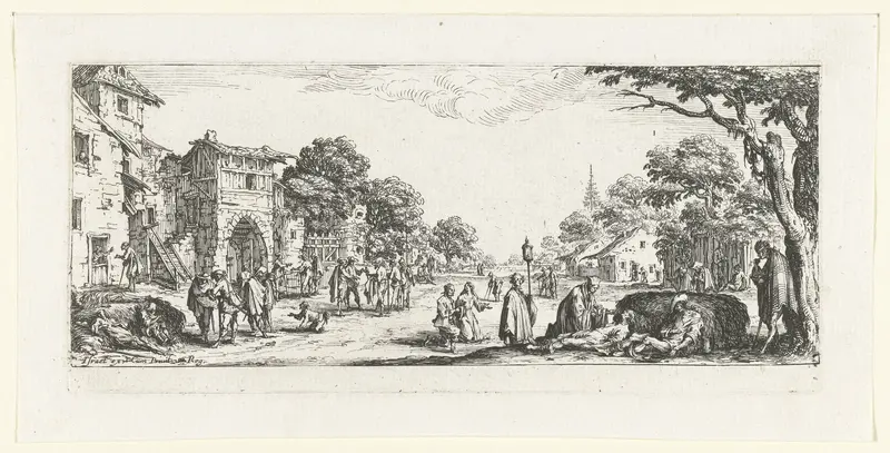 Bedelaars en stervenden langs de weg Wall Art by Jacques Callot - High-Resolution Digital Print