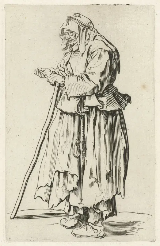 Bedelares die haar hand ophoudt Wall Art by Jacques Callot - High-Resolution Digital Print