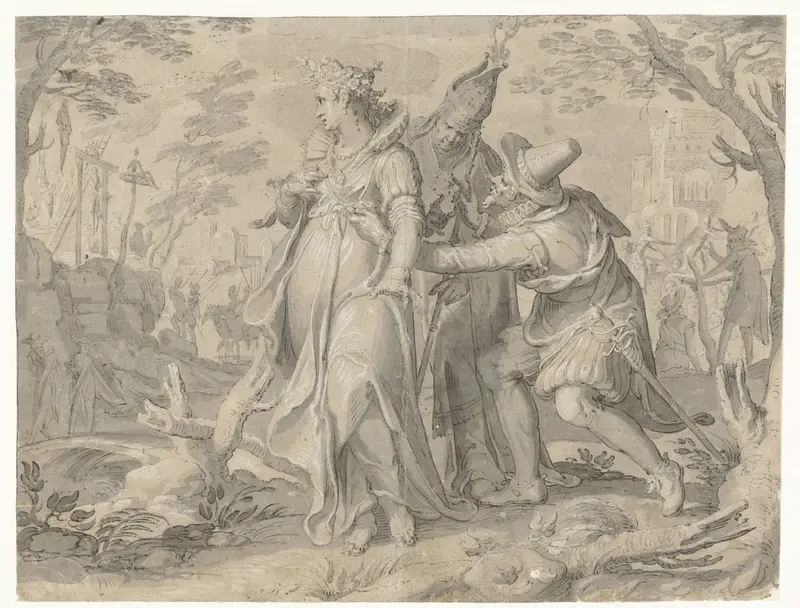 Bedreigingen voor de Nederlanden Wall Art by Joachim Wtewael - High-Resolution Digital Print