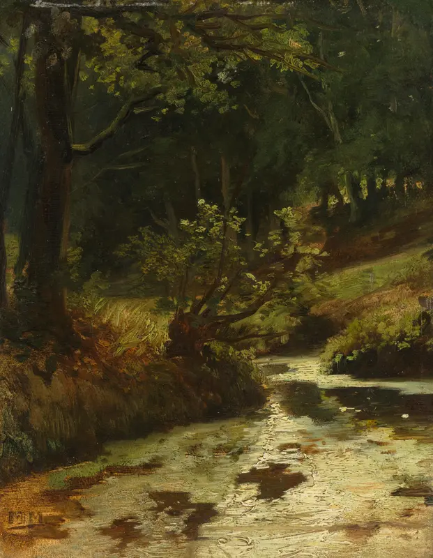 Beek in het bos bij Oosterbeek Wall Art by Unknown - High-Resolution Digital Print