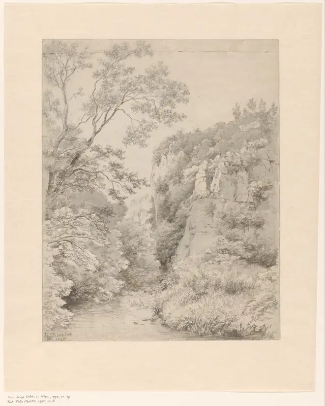 Beek tussen hoge begroeide rotsen Wall Art by Barend Cornelis Koekkoek - High-Resolution Digital Print
