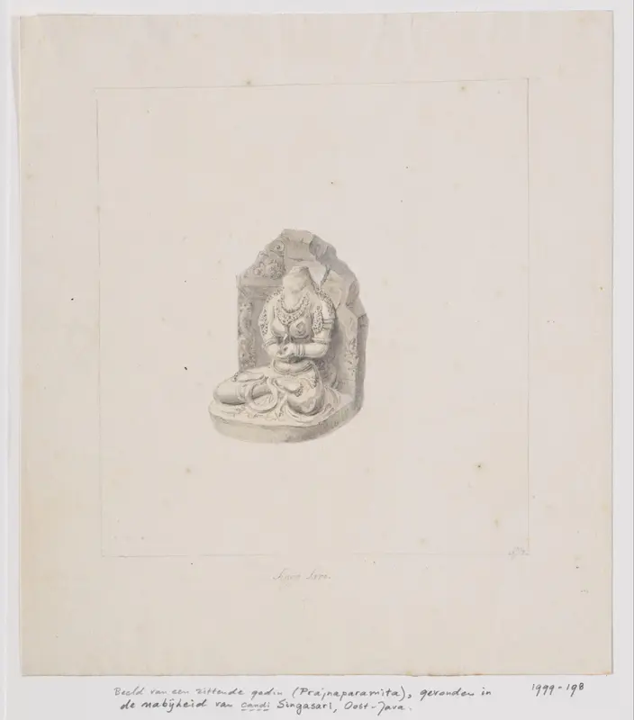Beeld van een zittende godin (Prajñaparamita), Oost-Java Wall Art by Adrianus Johannes Bik - High-Resolution Digital Print