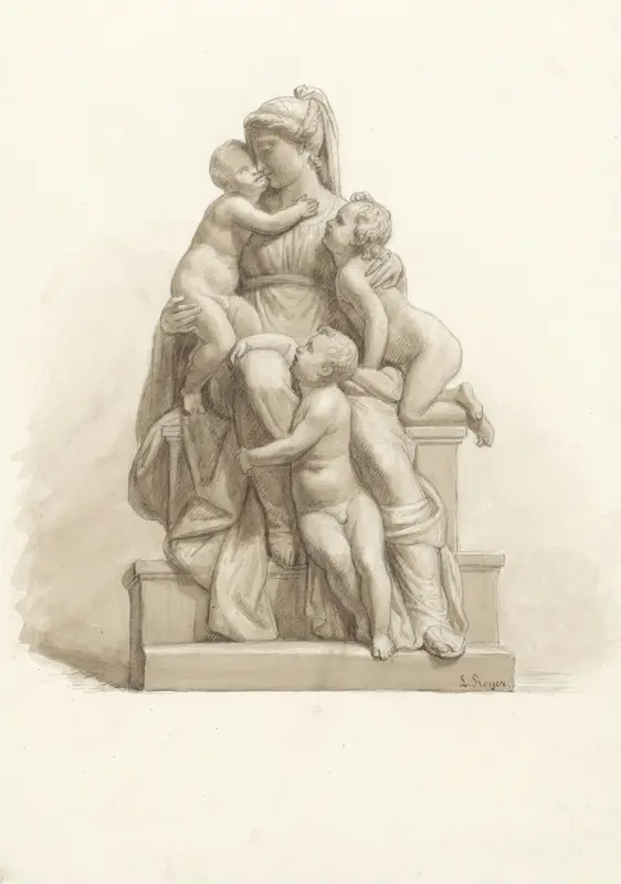 Beeldengroep voorstellende De Liefde Wall Art by Louis Royer - High-Resolution Digital Print