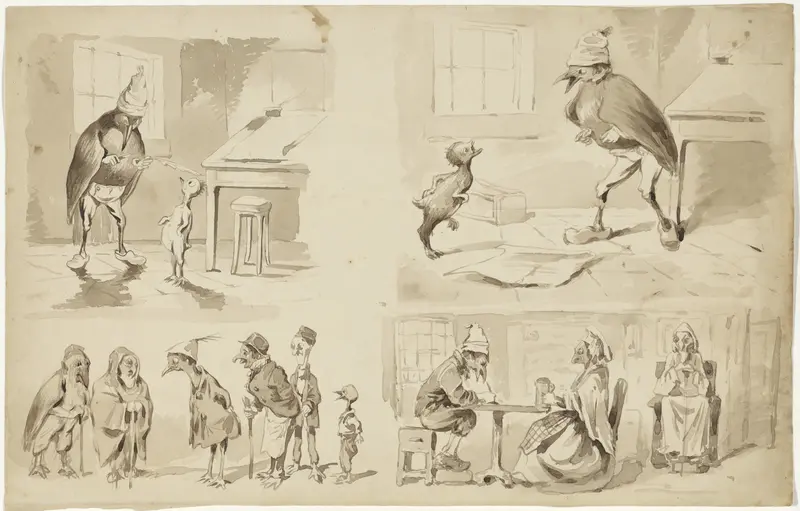 Beeldverhaal met vogels Wall Art by Pieter van Loon - High-Resolution Digital Print