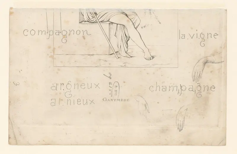 Been van Ganymedes met rondom studies van handen Wall Art by Unknown - High-Resolution Digital Print