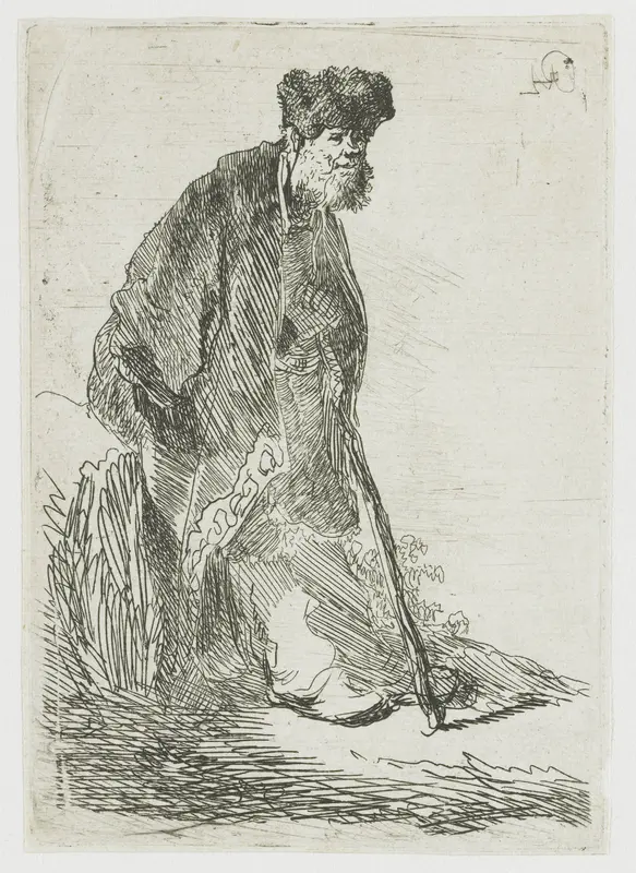 Beggar Leaning against a Bank Wall Art by Unknown - High-Resolution Digital Print