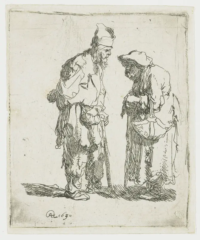 Beggar Man and Woman Conversing Wall Art by Unknown - High-Resolution Digital Print